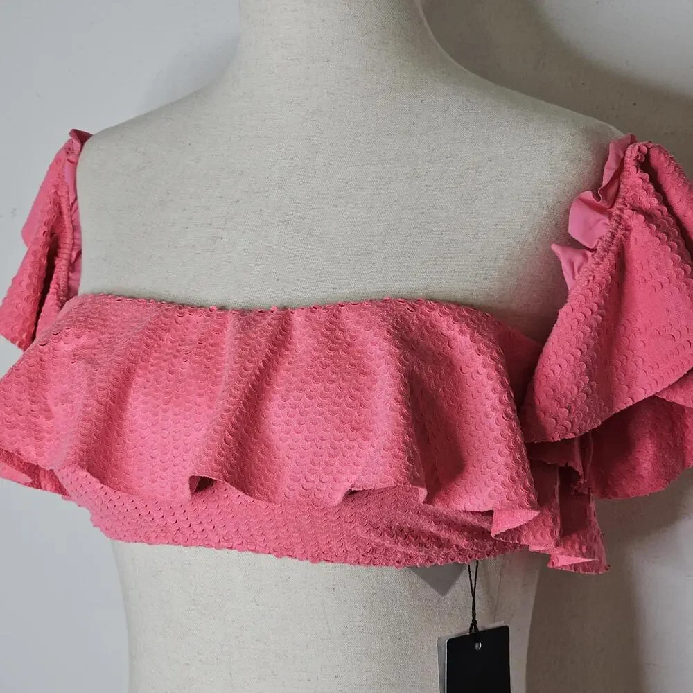 NWT VIX Paula Hermanny Women's Pink Two Piece Bikini Size Medium